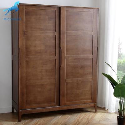 China 2020 Solid Wood Hotel Style Apartment Cafe Storage Furniture Hot Selling American Solid Wood Color Retangular Bedroom Wardrobe for sale