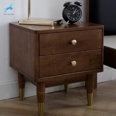 China Wholesale Furniture Simplicity Brown Color Solid Wood Storeable Nordic Solid Wood Bedroom Nightstand for sale