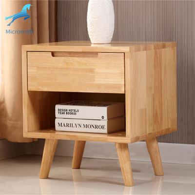 China Wholesale Nordic Color Log Style Storageable Solid Wood Bedroom Furniture Solid Wood 1 Drawer Wood Bedside Table for sale