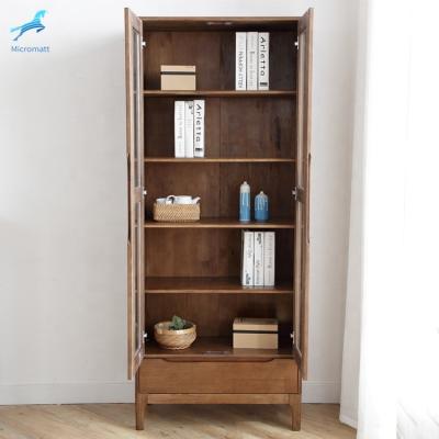 China Wholesale Solid Wood American Brown Color Storageable Living Room Furniture Style Solid Wood Wooden Bookcase for sale