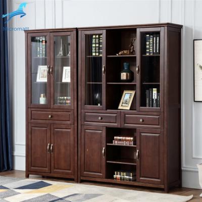 China Eco-friendly Mordem Storage Color Brown Furniture Room Solid Wood Book Cabinet Eco-friendly Factory Direct Supply for sale