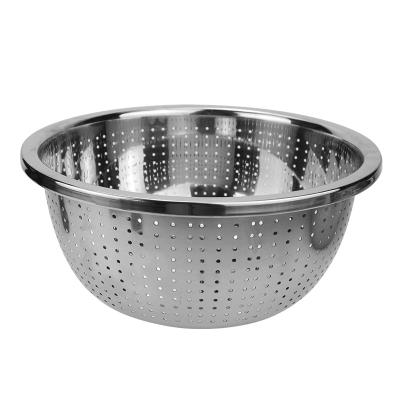 China 34-40CM Sustainable Brand New High Quality Vegetable Strainer Rice Fruit Stainless Steel Colander for sale