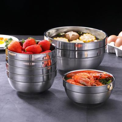 China Sustainable high quality Korean style mixing stainless steel double wall bowl and soup bowl for sale