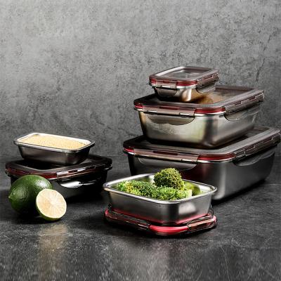 China Sustainable Wholesale 304 Stainless Steel Food Storage Containers Stainless Steel Bento Box for sale