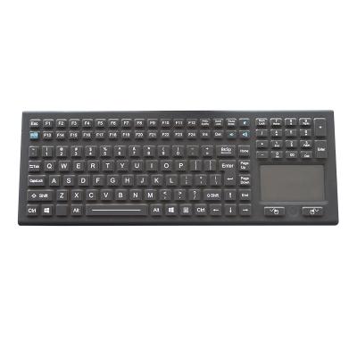 China Medical Washable Rubber Silicone Industrial Keyboard With Touchpad for sale