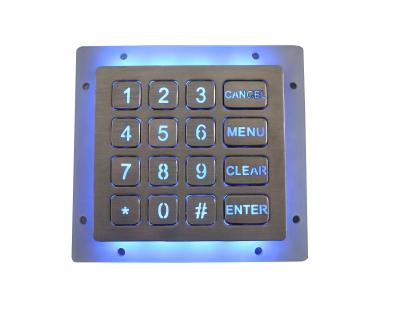 China Compact Format Dynamic 16 Key Keypad / Vandal Proof Numeric Key Pad IP67 for sale