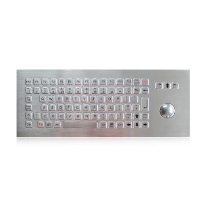 China 84 Key Washable  Industrial Keyboard With Trackball , stainless steel keyboard for sale