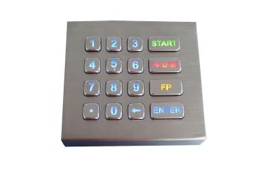 China 16 Keys Panel Mount Keypad IP68 Dynamic Waterproof Backlit With USB Interface for sale