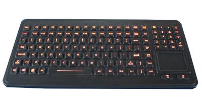 China 120 key illuminated rubber ruggedized keyboard with sealed touch pad for sale