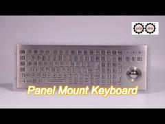 Mini Size Ruggedized Panel Mount Keyboard Fn Keys Trackball Rear Panel Mounting