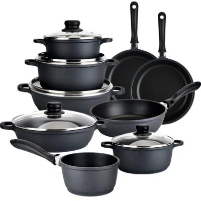 China Sustainable Shanghai Oudon non-stick cookware set kitchen accessories 13 pieces of cast aluminum cookware set for sale