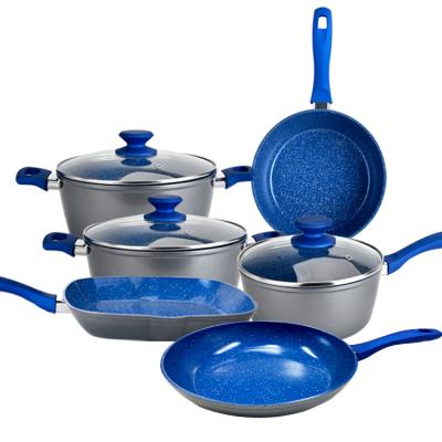 China Non Stick Pot Set Sustainable Kitchen Casserole Cookware Set Cooking Nonstick Skillet for sale