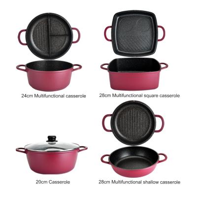 China OEM Sustainable Aluninum Nonstickfood Insulated Casserole Pots Carrier Warmer Sets for sale