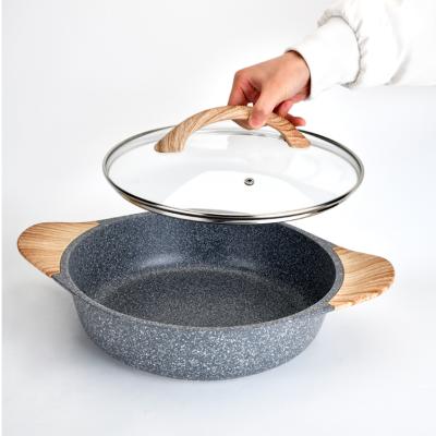 China The multifunctional die viable the non cast aluminum stick frying pan cookware food serving pan for sale