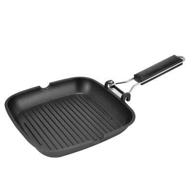 China High Quality Aluminum Stick Frying Pan Grill Pan Sustainable Non Sustainable With Lid for sale