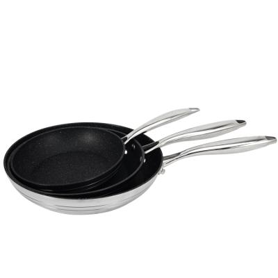 China Viable wholesale high quality aluminum non-stick coating pans with steel lid for sale