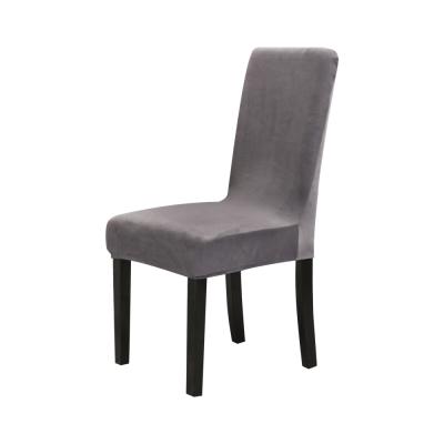 China Luxury Indoor Outdoor Home Textile Amazon Wedding Party Durable Hot Selling Velvet Chair Cover Light Gray for sale