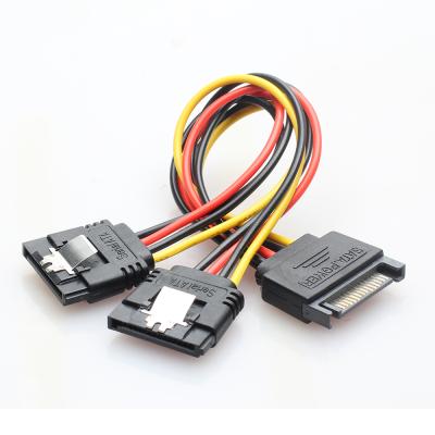 China Factory Wholesale Video Game Player SATA15P Male To Female 15P SATA Cable One In Two 15pin 1 In 2 Power Adapter for sale