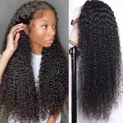 China Fast Shipping Raw Hair Curly Preplucked 30 Inch 40 Inch Human Hair Full Lace Wig In Stock Transparent Lace Front Hd 360 Wigs for sale