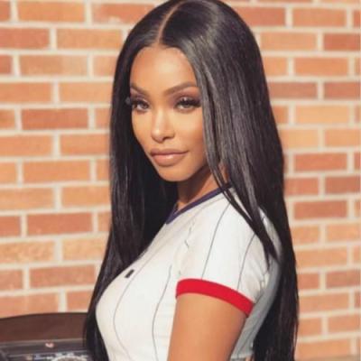 China Brazilian Straight Human Hair Wigs Wholesales 4X4 Hair Lace Front Wigs HD Transparent Lace 180 Density For Women for sale