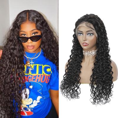 China Wholesale 4x4 Water Wave Lace Front Water Wave Curly Human Hair Wigs Malaysian Curly Lace Closure Wigs For Black Women for sale