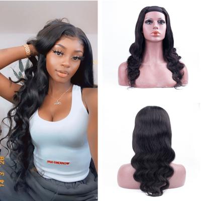 China Cheap Glueless Remy Hair Body Wave Body Wave Human Hair U Piece Wigs Brazilian Natural Wigs For Black Women for sale