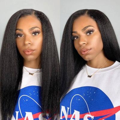 China VOGUE Curly Straight Curly Straight Wigs 180 Density Raw Human Hair 13x6 HD Cuticle Aligned Lace Frontal Wig for sale