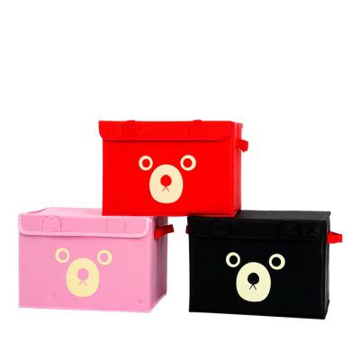 China Sustainable High Quality Cute Household Oxford Cloth Bear Storage Bag Clothing Sorting Box for sale