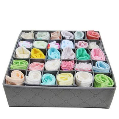 China New Manufacturer's Foldable Underwear Socks Stocking Storage Box Partition Wall Grid Foldable Storage Box 30 for sale