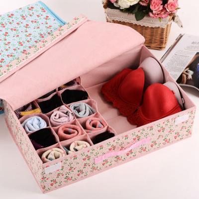 China Foldable Underwear Drawer Organizers Travel Storage Dividers Bag Socks Briefs Cloth Case for sale