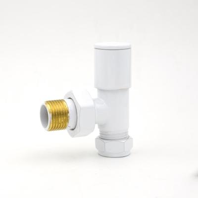 China HOPERADS UK 1/2 Modern White Painted Towel Radiator Valve Lockshield Valve 15mm for sale