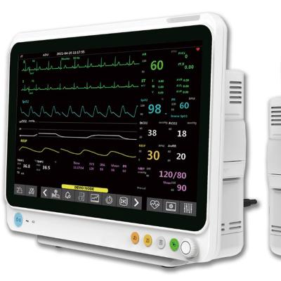 China ICU 12.1 Inch Touchable LCD CE Plug-in Patient Monitor Multiparameter Bedside ICU for sale