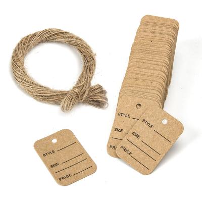 China Eco-friendly Printing Brown Kraft Paper Recycling Label Jars Shoes Hanging Tag Clothing Paper Tag for sale