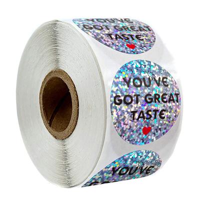 China Water Proof Roll Rainbow Laser New Pattern Thank You Stickers Commercial Decorative Envelopes With Sticker Labels for sale