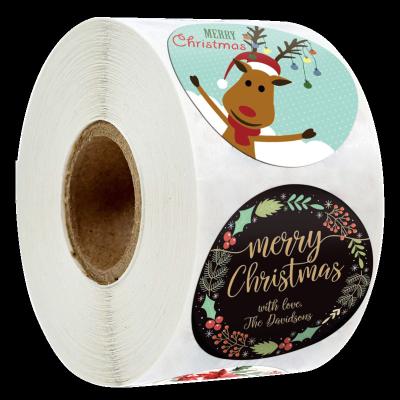 China Safe And Environmentally Friendly Color Printing Sticker For Sale Christmas Decoration Gift Series Sticker Label Sticker Roll for sale