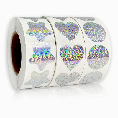 China Factory Wholesale Waterproof Cheap Custom Glossy Stickers Laser Love Holographic Stickers for sale