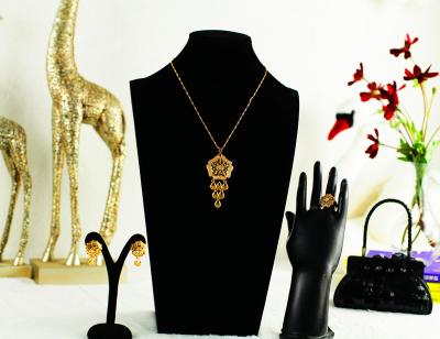 China Necklace Gold Plated Copper Earrings Rings Custom 2023 Traditional 18K Gold Plated High Quality Set for sale