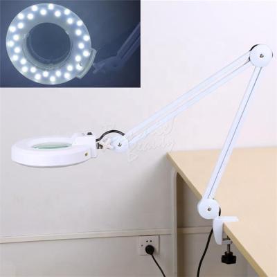 China Pro Desk Swivel 5x Arm Magnifying Glass Adjustable Desk Light LED Magnifying Lamp for sale