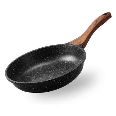 China The new product minimalist die cast aluminum non-stick induction egg marble coating round frying pan for sale