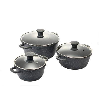 China Sustainable Plant Aluminum Pot Set Fashionable Cookware Soup Pots Casserole Cookware Set for sale