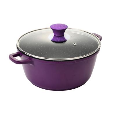 China Sustainable Die Casting Induction Pot For Cooking Nonstick Soup Pot With Glass Lid for sale