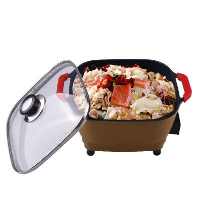 China Adjustable Temperature 2L Mini Electric Hot Pot Electric Shabu Shabu 700W College Dorm Room Room Bases for sale