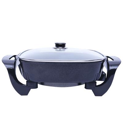 China Wholesale Adjustable Temperature Square Black Electric Skillet for sale