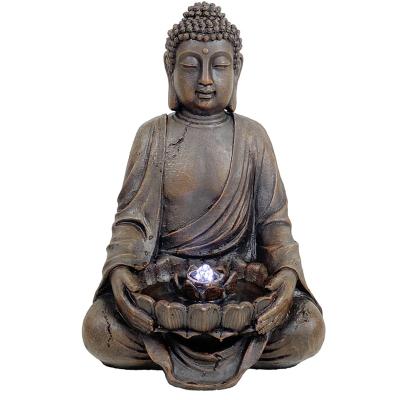 China Feature 2022 WATERSCAPE Polyresin Lotus Meditation Buddha Fountain Bubbler Buddha Water Resting For Indoor Outdoor Garden Patio Ornaments for sale