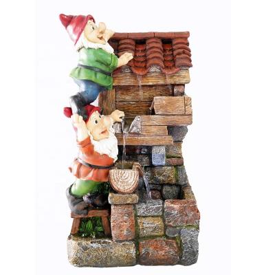 China Playful 2022 Polistone Polyresin Decorating Gnomes and Home Waterfall Waterfall Fountain for Indoor and Outdoor Lawn and Garden Patio for sale