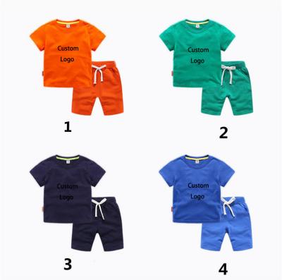 China Breathable Kids Clothing Set Baby Boy Clothes Cute New Summer Cartoon Kids Cotton Sets for sale