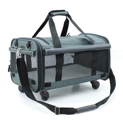 China LDLC Breathable Pet Supplies Large Pet Outlet Cat Trolley Bag Portable Pet Carrier Shoulder Bags Pet Carrier On Wheels for sale