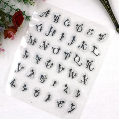 China Various Type Customized Alphabet Invitations Transparent Drilling Stamp Wholesale Stamps for sale