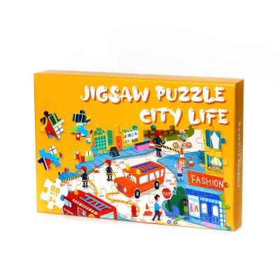 China Eco-friendly Custom Different Theme City Life Puzzle For Kids for sale