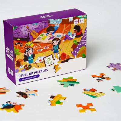 China Eco-Friendly My 50 54 88 100 Custom Level Sweet Home Pieces Up Puzzle For Girl for sale